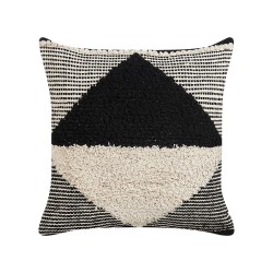Poduszka dekoracyjna KHORA Bawełna 50 x 50 cm Czarny Wzór geometryczny Poduszka dekoracyjna KHORA Bawełna 50 x 50 cm Czarny Wzór geometryczny