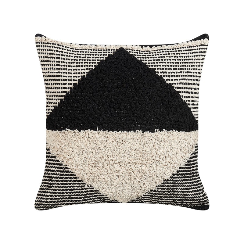 Poduszka dekoracyjna KHORA Bawełna 50 x 50 cm Czarny Wzór geometryczny Poduszka dekoracyjna KHORA Bawełna 50 x 50 cm Czarny Wzór geometryczny