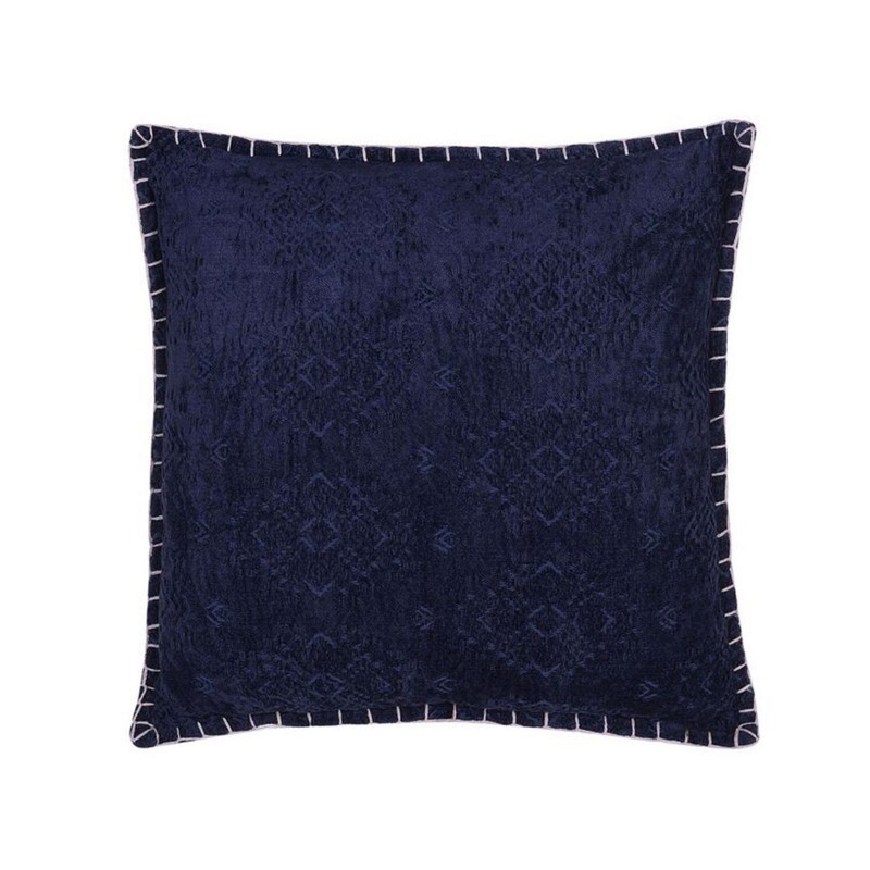 Poduszka dekoracyjna MELUR 45 x 45 cm Ciemnoniebieski Ikat