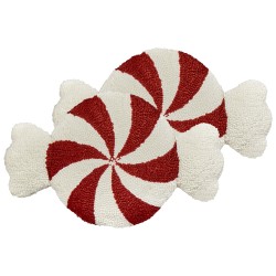 Zestaw 2 poduszek dekoracyjnych SPIRAL CANDY Boucle 35 x 58 cm Biały Wzór świąteczny Zestaw 2 poduszek dekoracyjnych SPIRAL CANDY Boucle 35 x 58 cm Biały Wzór świąteczny