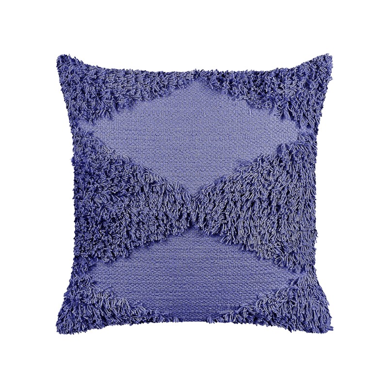 Poduszka dekoracyjna bawełniana tuftowana 45 x 45 cm fioletowa RHOEO