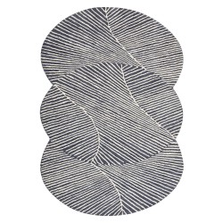 Dywan owalny wełniany 140 x 200 cm biało-grafitowy ZABOL Dywan owalny wełniany 140 x 200 cm biało-grafitowy ZABOL