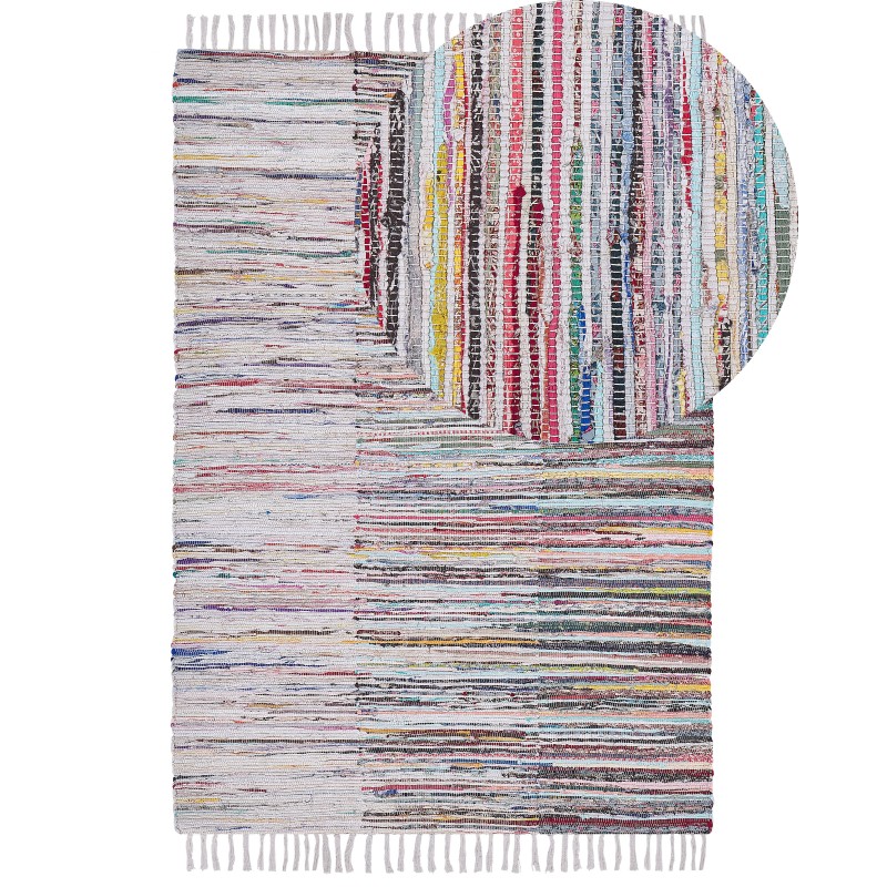 Dywan bawełniany 160 x 230 cm wielokolorowy MERSIN Dywan bawełniany 160 x 230 cm wielokolorowy MERSIN