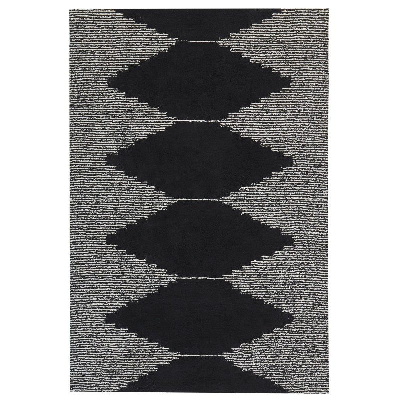 Dywan bawełniany 160 x 230 cm czarno-biały BATHINDA Dywan bawełniany 160 x 230 cm czarno-biały BATHINDA