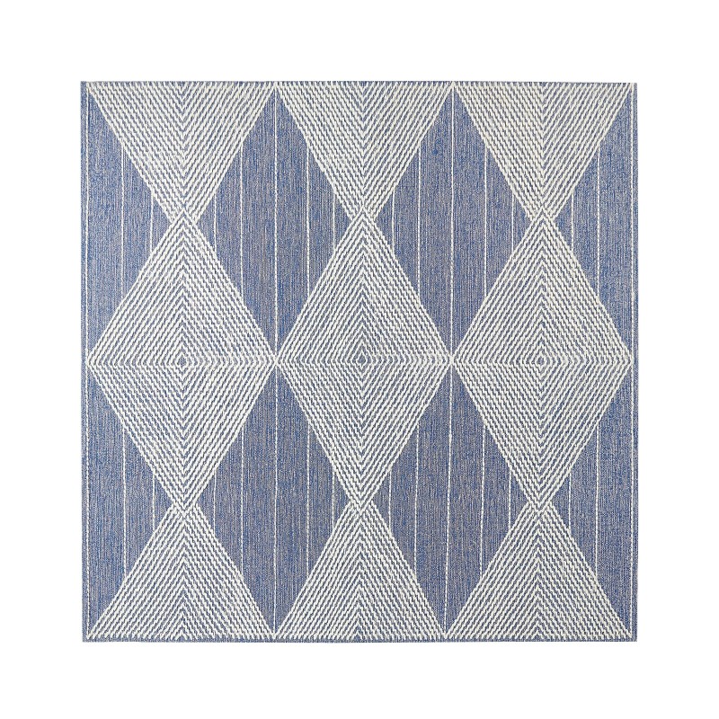 Dywan wełniany 200 x 200 cm beżowo-niebieski DATCA Dywan wełniany 200 x 200 cm beżowo-niebieski DATCA