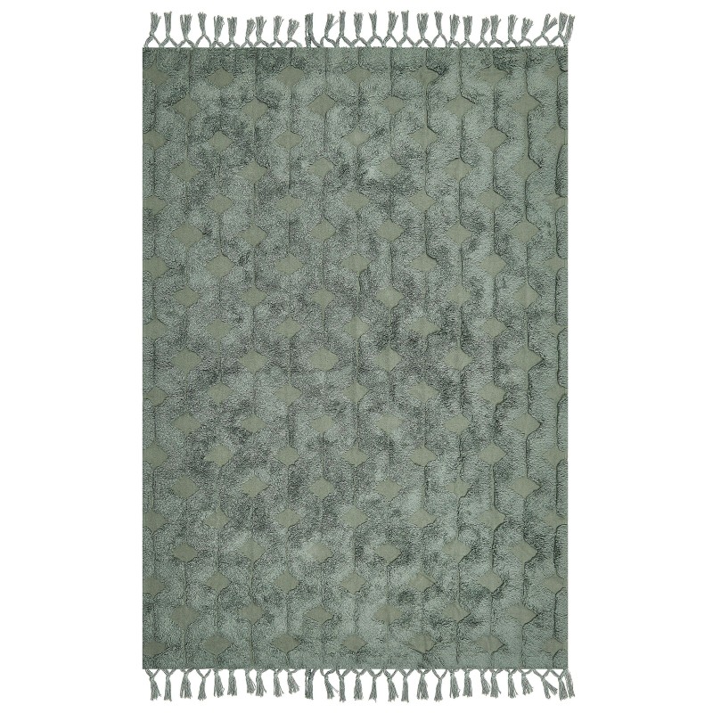 Dywan bawełniany 160 x 230 cm zielony KARS Dywan bawełniany 160 x 230 cm zielony KARS