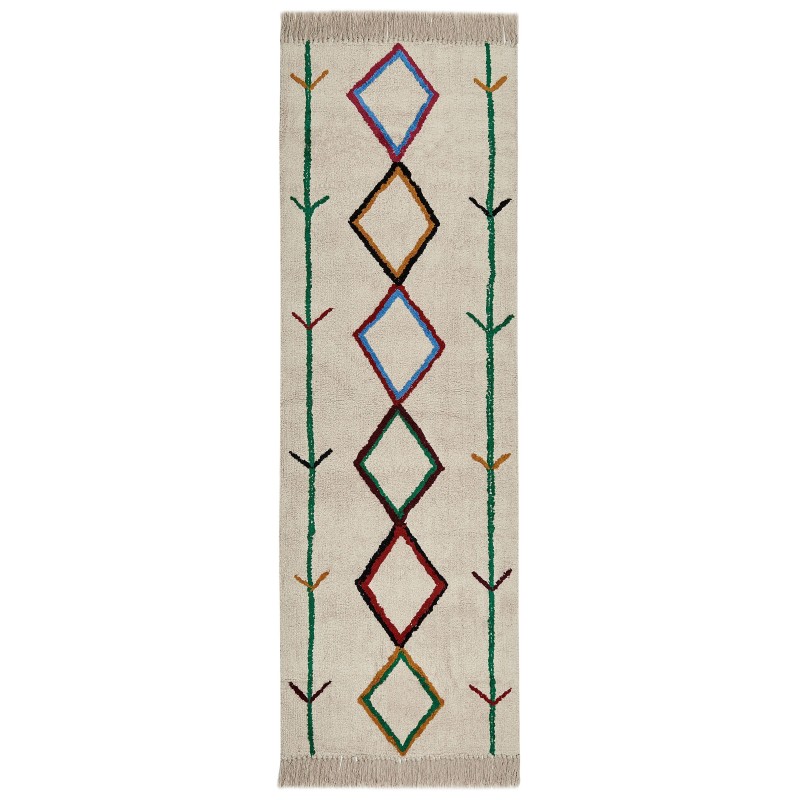 Dywan bawełniany 80 x 230 cm beżowy CETMI Dywan bawełniany 80 x 230 cm beżowy CETMI