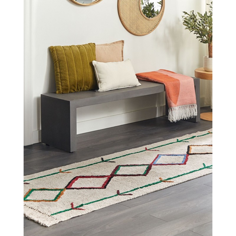 Dywan bawełniany 80 x 230 cm beżowy CETMI Dywan bawełniany 80 x 230 cm beżowy CETMI
