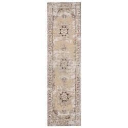 Dywan bawełniany 80 x 300 cm beżowo-brązowy ALMUS Dywan bawełniany 80 x 300 cm beżowo-brązowy ALMUS