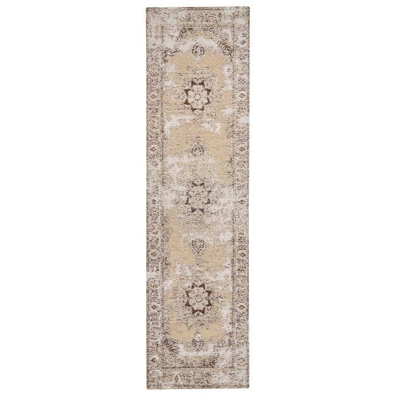 Dywan bawełniany 80 x 300 cm beżowo-brązowy ALMUS Dywan bawełniany 80 x 300 cm beżowo-brązowy ALMUS