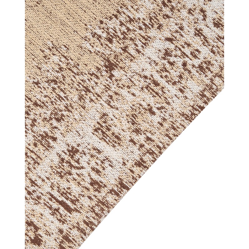 Dywan bawełniany 80 x 300 cm beżowo-brązowy ALMUS Dywan bawełniany 80 x 300 cm beżowo-brązowy ALMUS