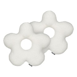 Zestaw 2 poduszek dekoracyjnych CAMPONULA Boucle 40 x 40 cm Złamana biel Jednolity Zestaw 2 poduszek dekoracyjnych CAMPONULA Boucle 40 x 40 cm Złamana biel Jednolity