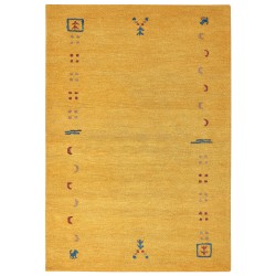 Dywan wełniany gabbeh 160 x 230 cm żółty AKALAN Dywan wełniany gabbeh 160 x 230 cm żółty AKALAN