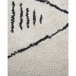 Dywan bawełniany 160 x 230 cm biało-czarny KEBIR Dywan bawełniany 160 x 230 cm biało-czarny KEBIR