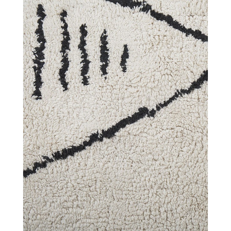 Dywan bawełniany 160 x 230 cm biało-czarny KEBIR Dywan bawełniany 160 x 230 cm biało-czarny KEBIR