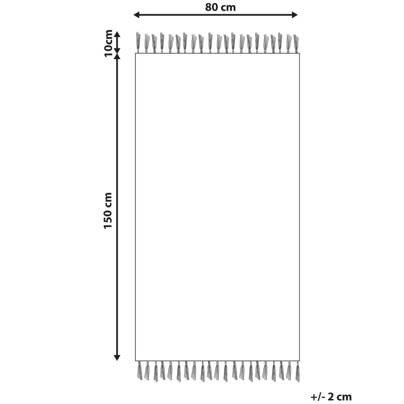 Dywan bawełniany 80 x 150 cm beżowo-czarny KONUR Dywan bawełniany 80 x 150 cm beżowo-czarny KONUR