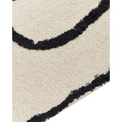 Dywan bawełniany 80 x 150 cm beżowo-czarny KONUR Dywan bawełniany 80 x 150 cm beżowo-czarny KONUR