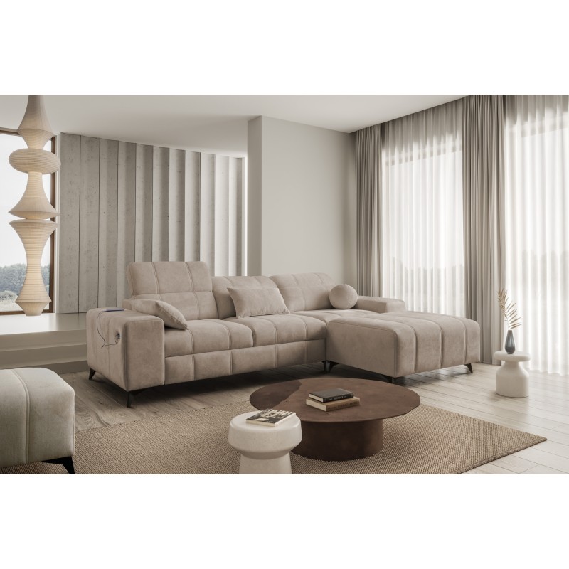 Ecksofa Ballagio I mit Schlaffunktion aus dem Stoff Plecionka, Spring 1110 - Schönheit und Funktionalität in einem!
