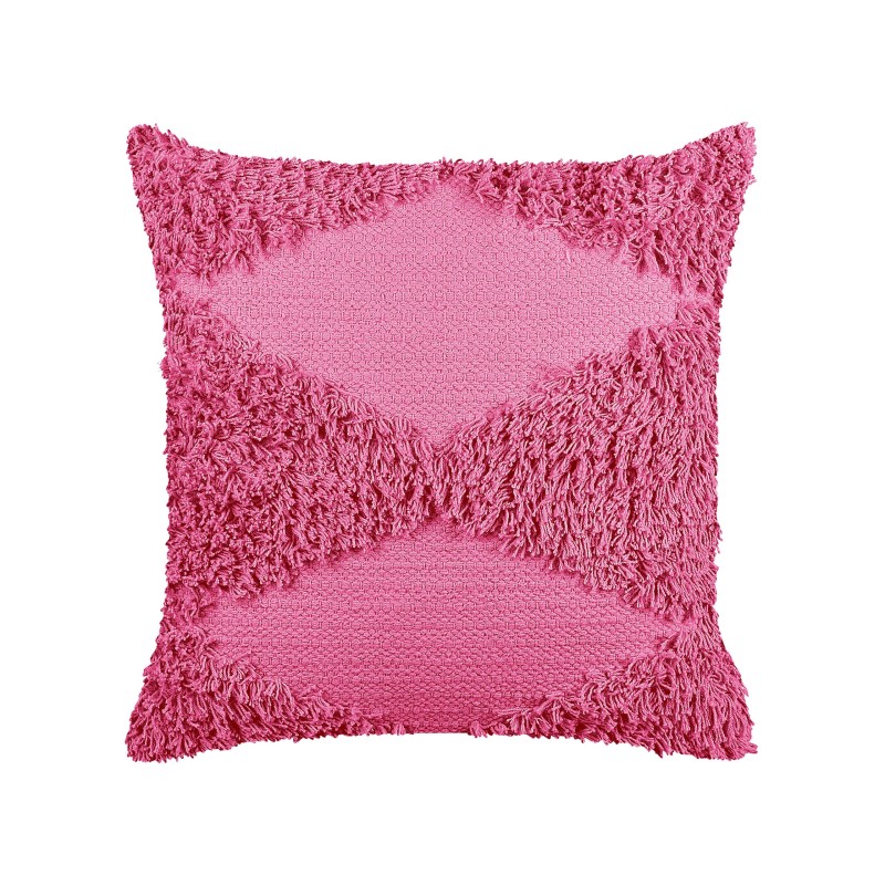 Poduszka dekoracyjna bawełniana tuftowana 45 x 45 cm różowa RHOEO