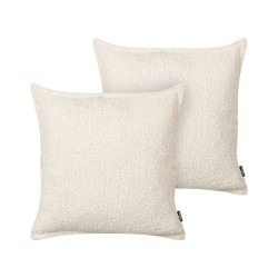 Zestaw 2 poduszek dekoracyjnych SENECIA Boucle 45 x 45 cm Jasnobeżowy Jednolity Zestaw 2 poduszek dekoracyjnych SENECIA Boucle 45 x 45 cm Jasnobeżowy Jednolity