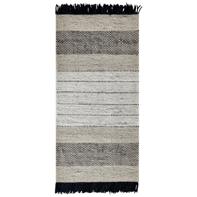 Dywan wełniany 80 x 150 cm beżowo-czarny YAZLIK