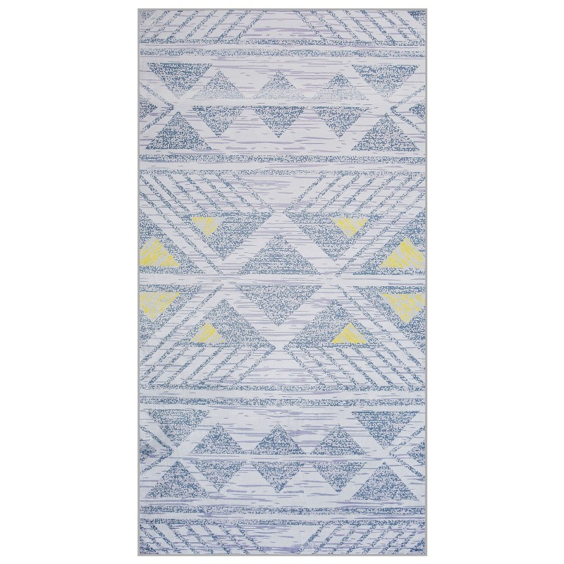Dywan 80 x 150 cm szaro-żółty KARGI