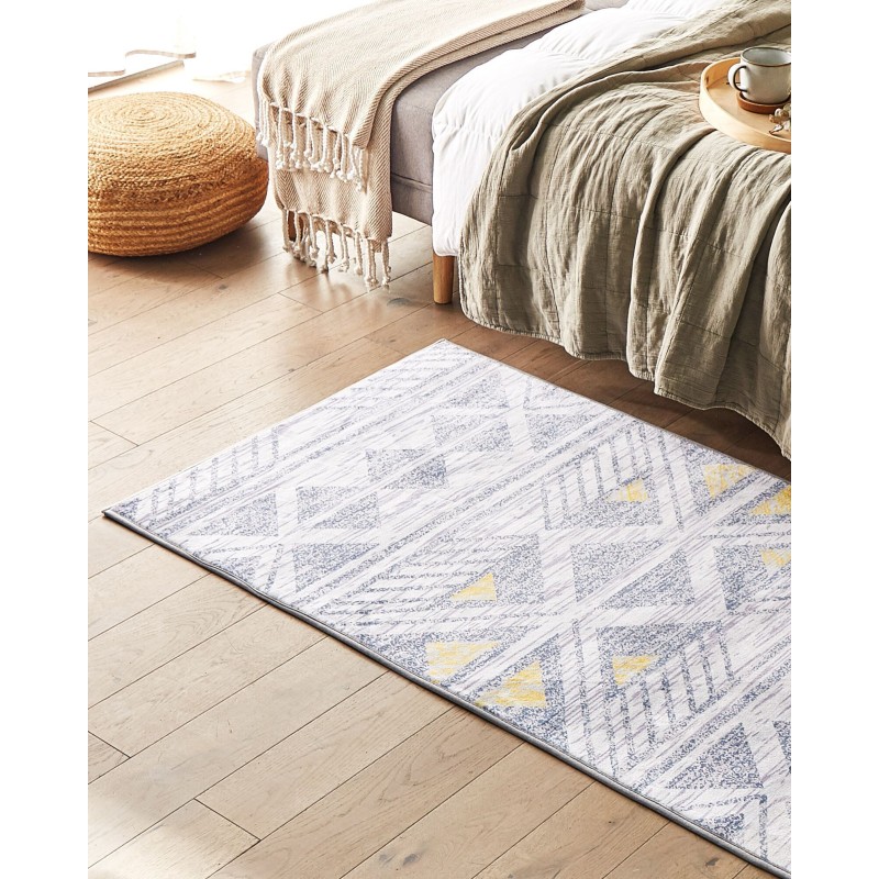 Dywan 80 x 150 cm szaro-żółty KARGI Dywan 80 x 150 cm szaro-żółty KARGI