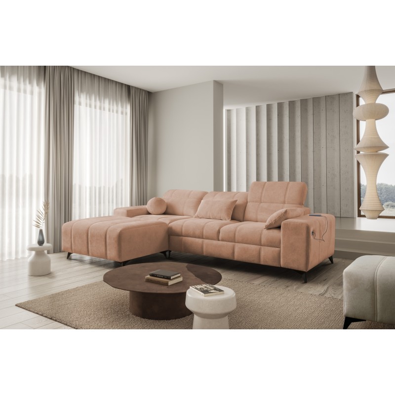 Ballagio I Ecksofa mit Schlaffunktion aus dem Stoff Plecionka, Spring 1112 - Schönheit und Funktionalität in einem!