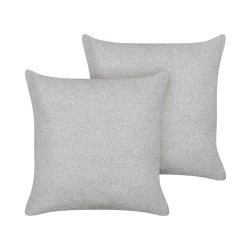 Zestaw 2 poduszek dekoracyjnych LEUZEA Boucle 60 x 60 cm Szary Jednolity