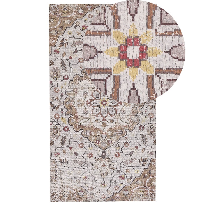 Dywan 80 x 150 cm beżowo-brązowy KATTAKKADA Dywan 80 x 150 cm beżowo-brązowy KATTAKKADA