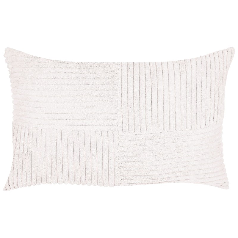Zestaw 2 poduszek dekoracyjnych MILLET Sztruks 30 x 50 cm Złamana biel Wzór geometryczny Zestaw 2 poduszek dekoracyjnych MILLET Sztruks 30 x 50 cm Złamana biel Wzór geometryczny