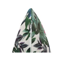 Zestaw 2 poduszek dekoracyjnych GASTERIA Welur 45 x 45 cm Zielony Wzór roślinny Zestaw 2 poduszek dekoracyjnych GASTERIA Welur 45 x 45 cm Zielony Wzór roślinny