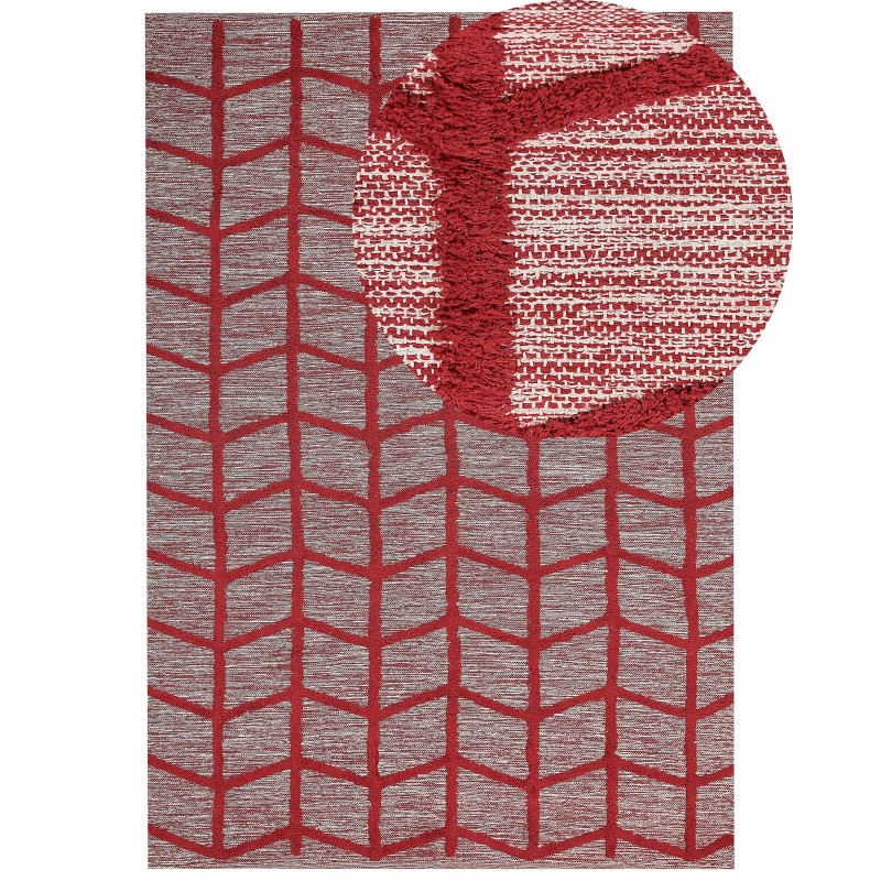 Dywan bawełniany 160 x 230 cm czerwony SIVAS