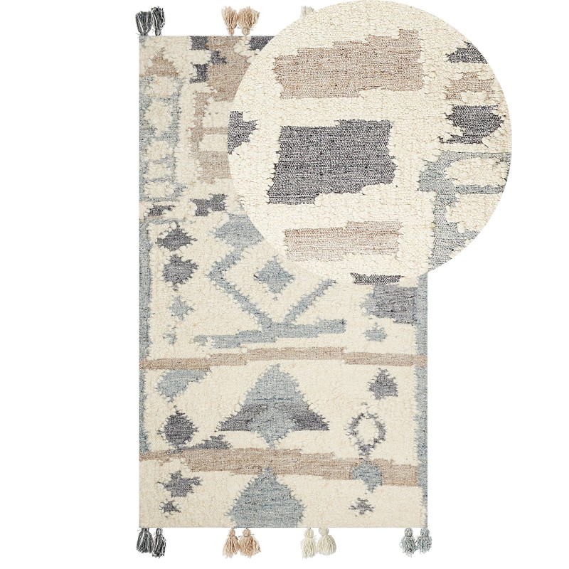 Dywan wełniany kilim 80 x 150 cm wielokolorowy MRGAVET