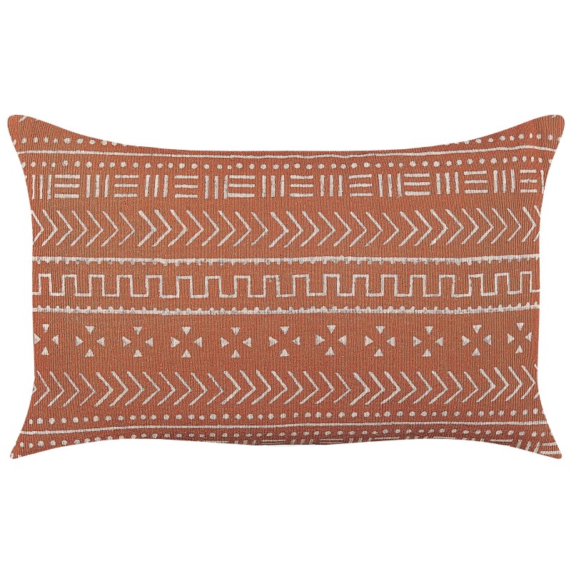 Poduszka dekoracyjna ORLAYA Bawełna 55 x 35 cm Pomarańczowy Wzór geometryczny