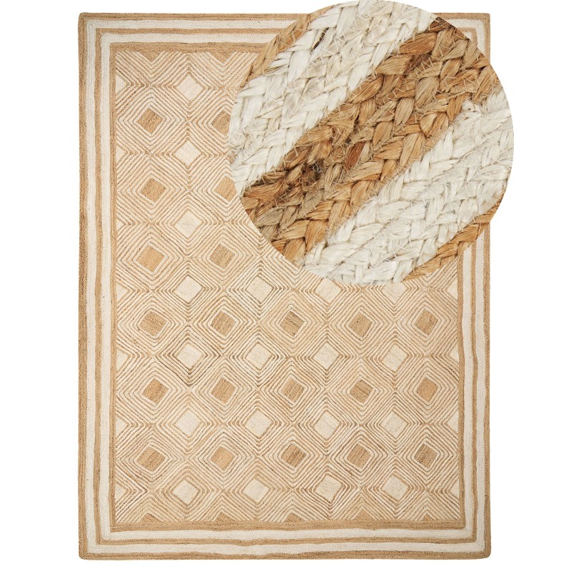 Dywan z juty 300 x 400 cm beżowy MENGEN