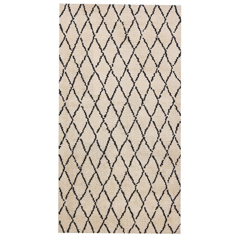 Dywan 80 x 150 cm beżowo-czarny MIDYAT