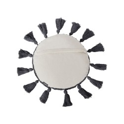 2 bawełniane poduszki dekoracyjne z frędzlami ⌀ 40 cm złamana biel THISTLE 2 bawełniane poduszki dekoracyjne z frędzlami ⌀ 40 cm złamana biel THISTLE