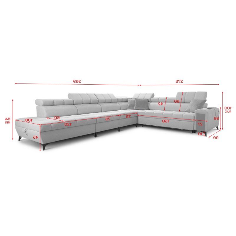 Venna XII corner sofa with a sleeping function and USB port - elegance and functionality in one! Venna XII corner sofa with a sleeping function and USB port - elegance and functionality in one!