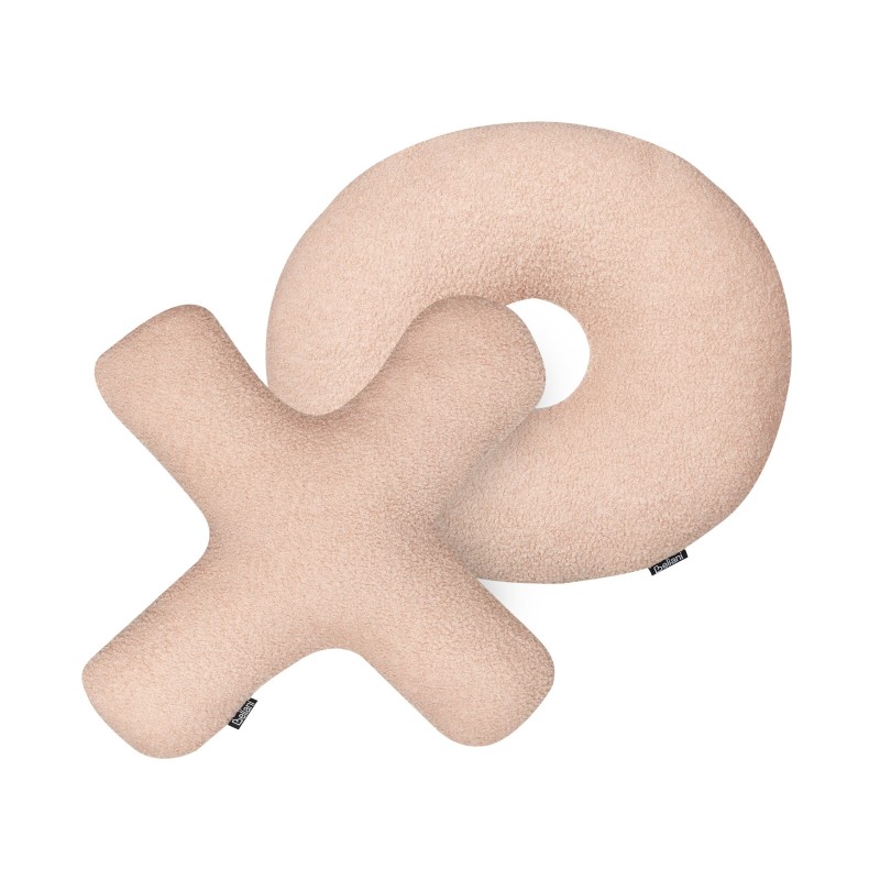 Zestaw 2 poduszek dekoracyjnych HESPERIS Boucle Pastelowy róż Jednolity
