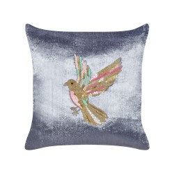 Poduszka dekoracyjna RUELLIA Welur 45 x 45 cm Szary Wzór zwierzęcy Poduszka dekoracyjna RUELLIA Welur 45 x 45 cm Szary Wzór zwierzęcy