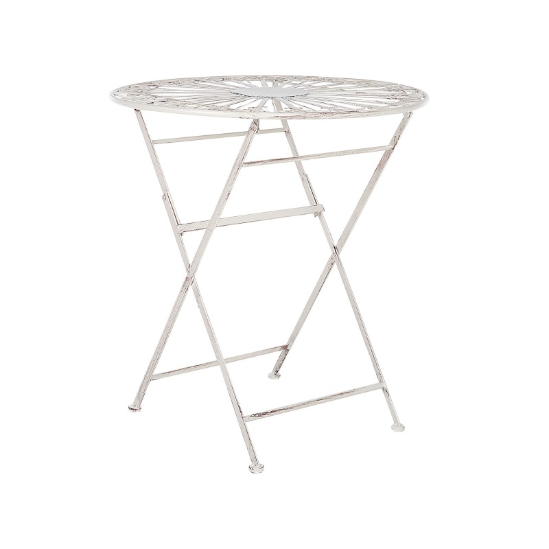 Stolik ogrodowy metalowy ø 70 cm biały SCAFA