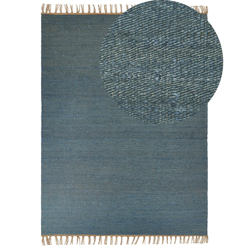 Dywan z juty 160 x 230 cm niebieski LUNIA Dywan z juty 160 x 230 cm niebieski LUNIA