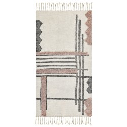 Dywan bawełniany 80 x 150 cm beżowo-czarny MURADIYE Dywan bawełniany 80 x 150 cm beżowo-czarny MURADIYE
