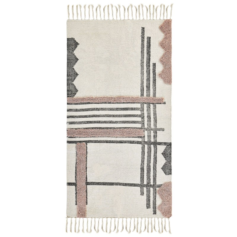 Dywan bawełniany 80 x 150 cm beżowo-czarny MURADIYE Dywan bawełniany 80 x 150 cm beżowo-czarny MURADIYE