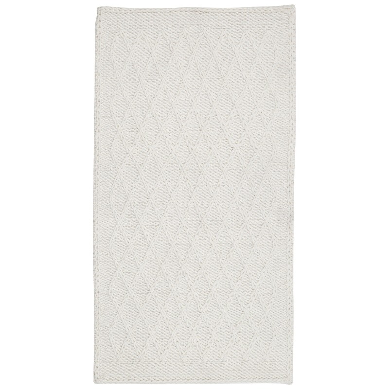 Dywan wełniany 80 x 150 cm złamana biel ERZIN Dywan wełniany 80 x 150 cm złamana biel ERZIN