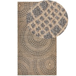 Dywan z juty 80 x 150 cm beżowy z szarym ARIBA Dywan z juty 80 x 150 cm beżowy z szarym ARIBA