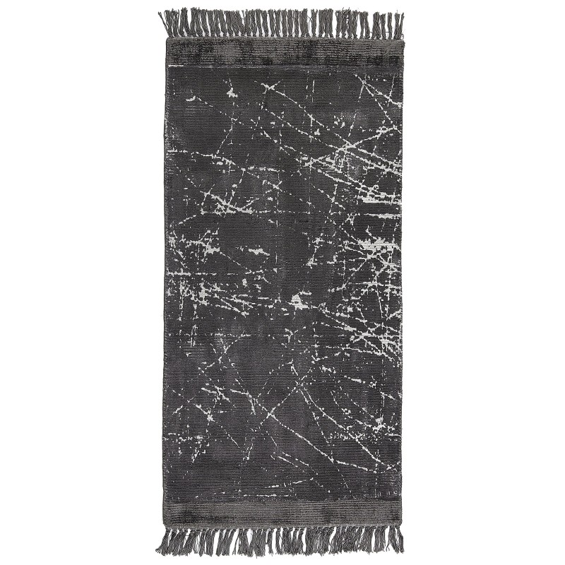 Dywan z wiskozy 80 x 150 cm ciemnoszary HANLI Dywan z wiskozy 80 x 150 cm ciemnoszary HANLI