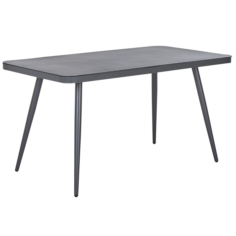 Stół ogrodowy LIPARI 140 cm 80 cm Szkło Szary