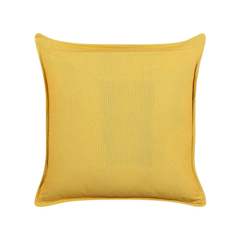 Zestaw 2 poduszek dekoracyjnych RAPIS Welur 45 x 45 cm Żółty Wzór geometryczny Zestaw 2 poduszek dekoracyjnych RAPIS Welur 45 x 45 cm Żółty Wzór geometryczny